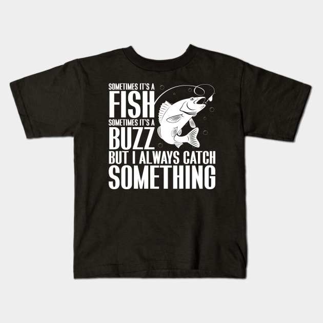 Catching a Fishing Buzz Kids T-Shirt by Miranda Nelson